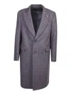 Lardini Single-breasted Wool Blend Midi Coat In Blue