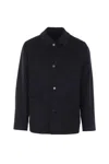 Lardini Patch-pocket Pointed-collar Coat In Blue