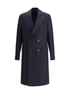 Lardini Double-breasted Jacket In Blue