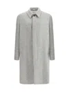Lardini Herringbone Single-breasted Coat In Gray
