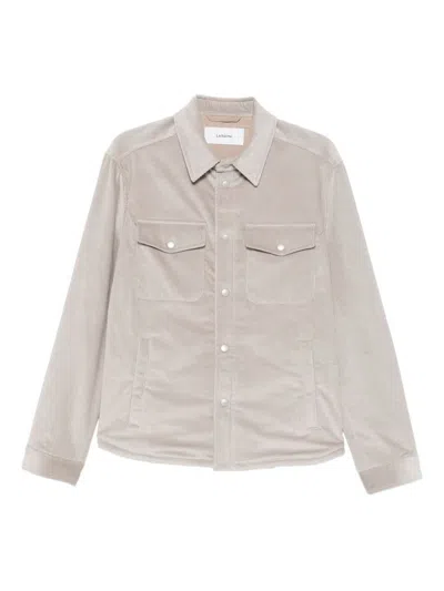 Lardini Pocket Corduroy Shirt Jacket In Neutral