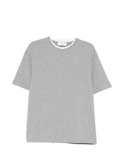 Lardini Contrasting-trim T-shirt In Gray