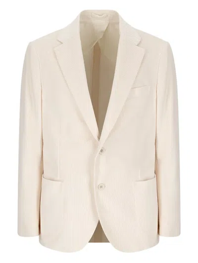Lardini Corduroy Blazer In Neutral