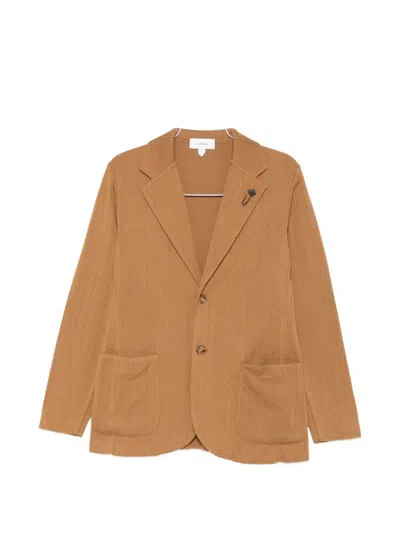 Lardini Corduroy Blazer In Brown