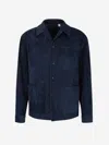 Lardini Corduroy Button Overshirt In Blue