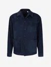 Lardini Corduroy Button Overshirt In Midnight Blue