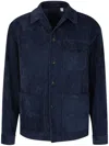 Lardini Corduroy Button Overshirt In Blue