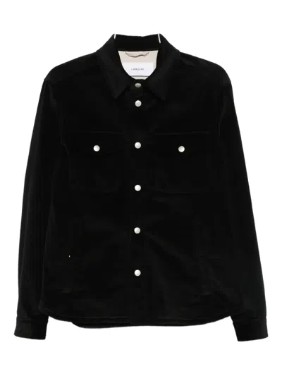 Lardini Corduroy Shirt Jacket In Black