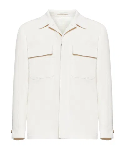Lardini Corduroy Shirt Jacket In White