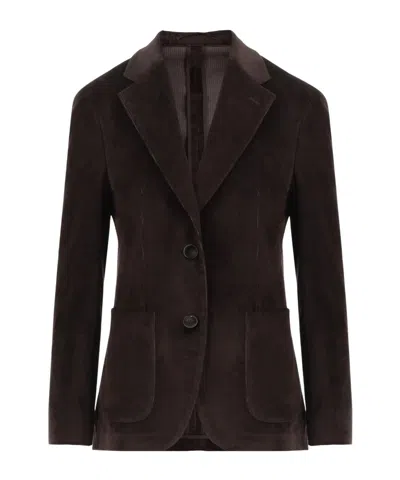Lardini Corduroy Single-breasted Blazer In Brown