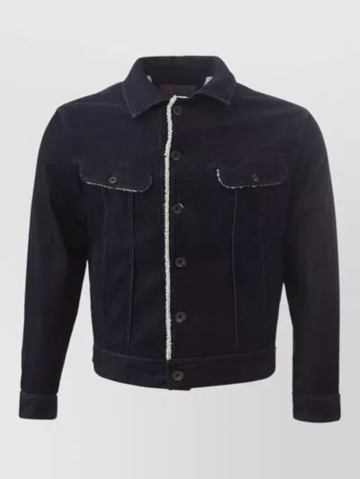 Lardini Corduroy Single-breasted Coat In Blue