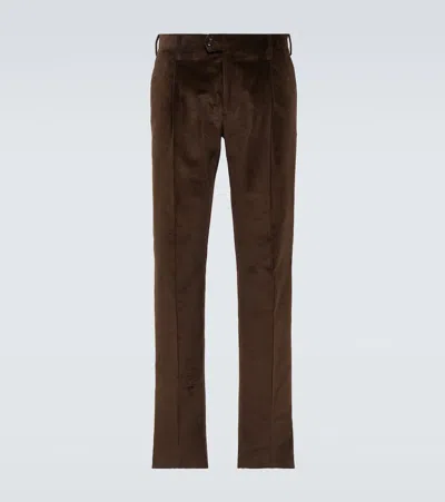 Lardini Corduroy Straight Trousers In Brown