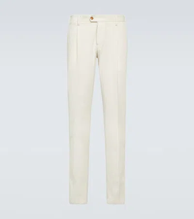 Lardini 灯芯绒直筒裤 In White