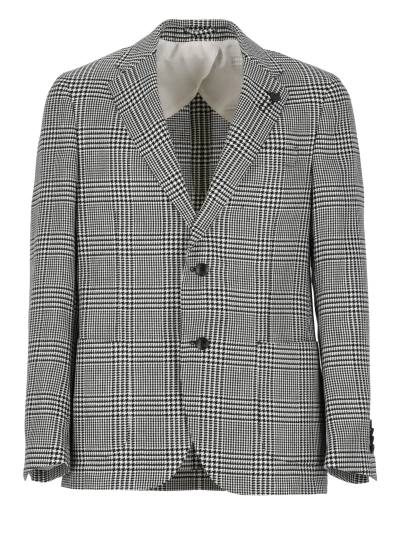 Lardini Cotton And Linen Jacket In Multicolour