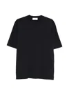 Lardini Crew Neck Knit T Shirt Short Sleeves In Black