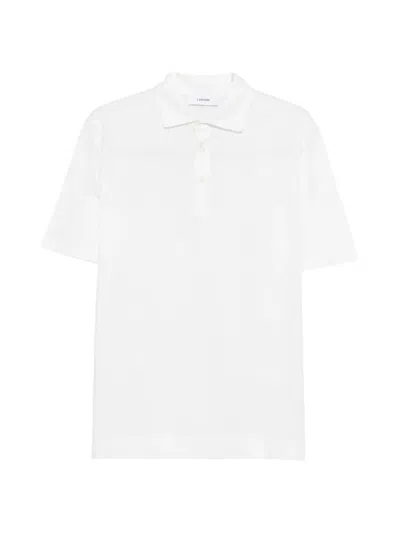 Lardini Cotton And Silk Blend Polo Shirt In White
