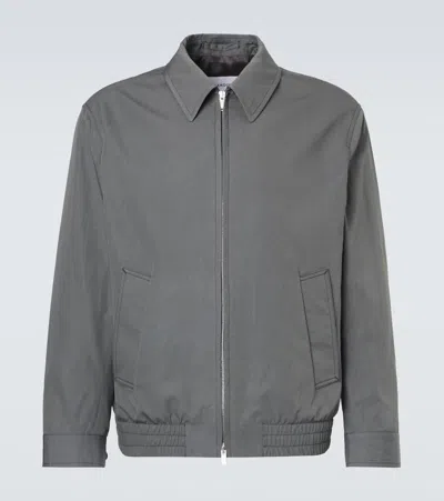 Lardini Cotton And Silk Blouson Jacket In Blue