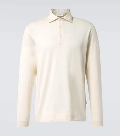 Lardini Cotton And Silk Polo Sweater In Beige