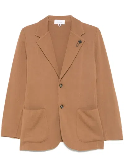 Lardini Cotton Blazer In Brown