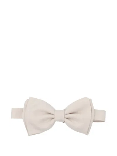 Lardini Silk And Viscose Bow Tie In Neutral