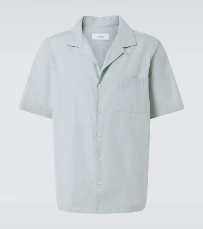 Lardini Cotton Bowling Shirt In Green 