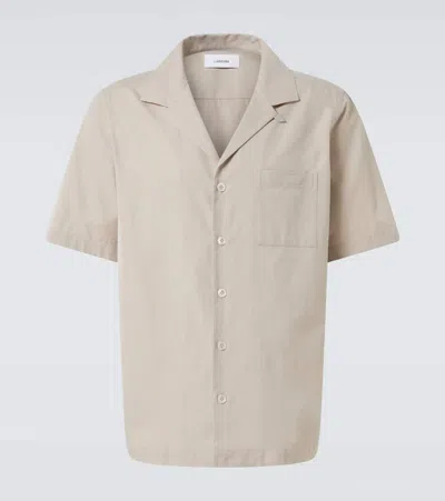Lardini Cotton Bowling Shirt In White