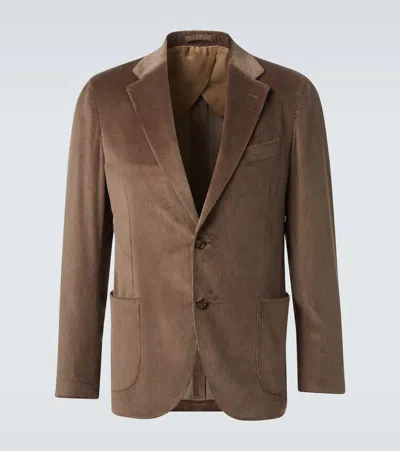 Lardini Cotton Corduroy Blazer In Brown