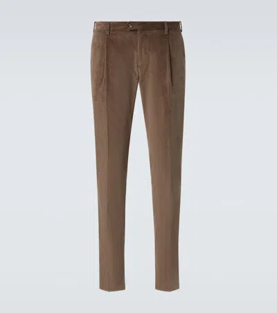 Lardini Cotton Corduroy Suit Pants In Brown