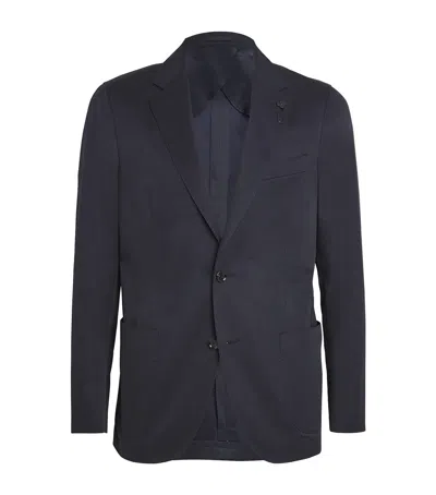 Lardini Cotton Iconic Drop 7 Blazer In Navy