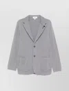 Lardini Medium Grey Cotton Jacket With Notched Lapels In Gray