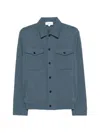 Lardini Cotton Jacket With Buttoned Pockets In Blue