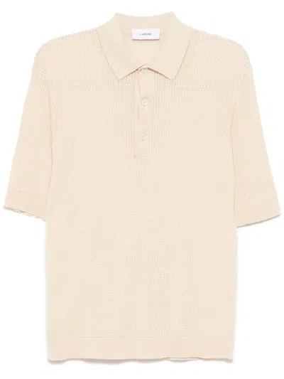 Lardini Cotton Polo Shirt In Neutrals