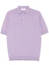 Lardini Short-sleeved Polo With Classic Collar In Purple