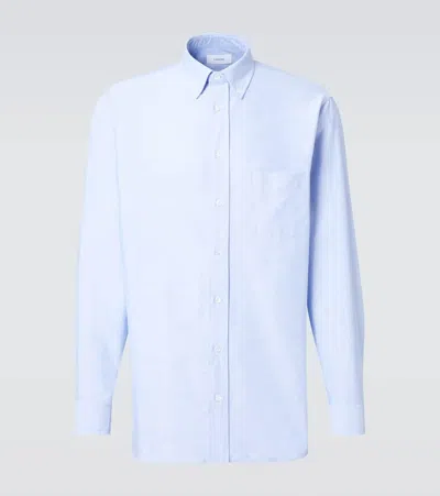 Lardini Striped Cotton-poplin Shirt In Blue