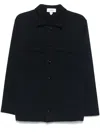 Lardini Collared Cotton Jacket With Multiple Pockets In Blue