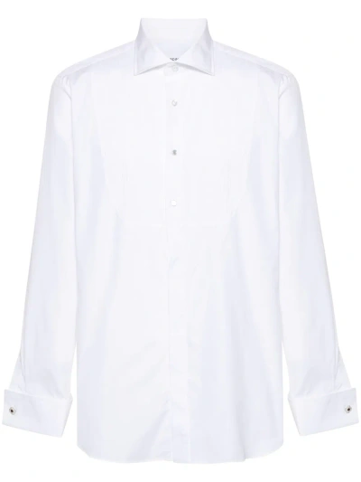 Lardini Pleated-panel Cotton Shirt In White