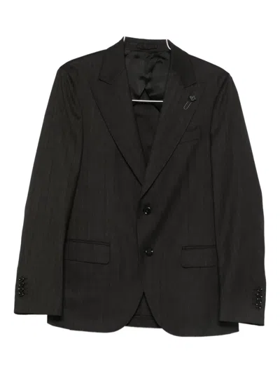 Lardini Cotton Single-breasted Suit In Black