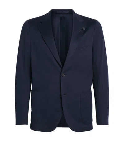 Lardini Cotton Single-breasted Blazer In Navy
