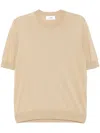 Lardini Stretch-jersey Sweater Ribbed Finish In Brown
