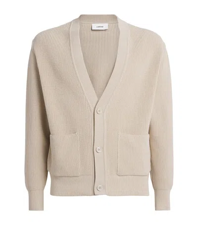 Lardini Cotton V-neck Cardigan In Ivory