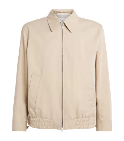 Lardini Cotton-silk Bomber Jacket In Beige