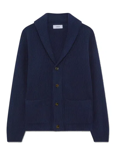 Lardini Shawl Collar Cardigan In Blue