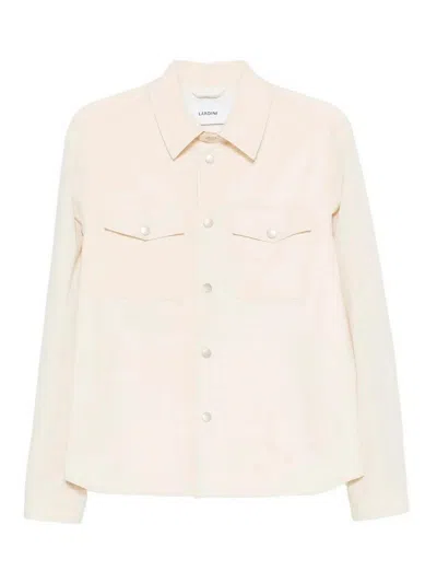 Lardini Cream Polyamide Elastan Jacket In Multi