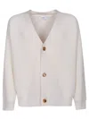 Lardini Knit Cardigan With V-neck And Natural Button Closure In White