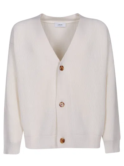 LARDINI CREAM WOOL AND CASHMERE CARDIGAN