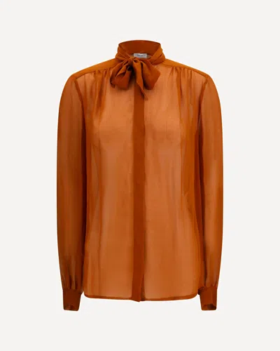 Lardini Creponne Blouse In Orange
