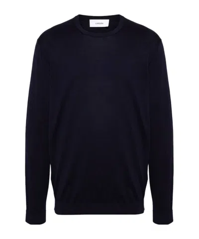 Lardini Crew-neck Cotton Jumper In Black