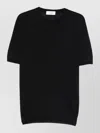 Lardini Crew Neck Knit T Shirt Short Sleeves In Black