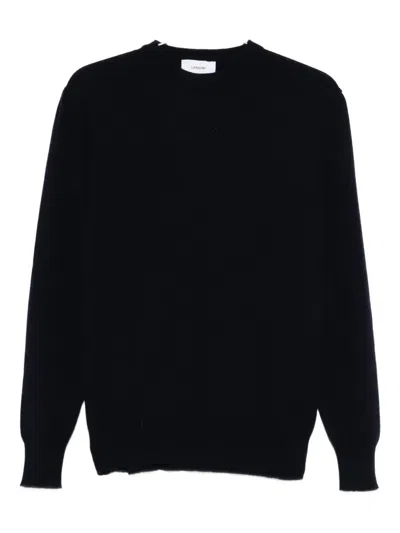 Lardini Cashmere Crew Neck Knit Pullover In Black