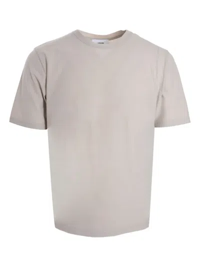 Lardini Crew-neck Plain T-shirt In Neutral